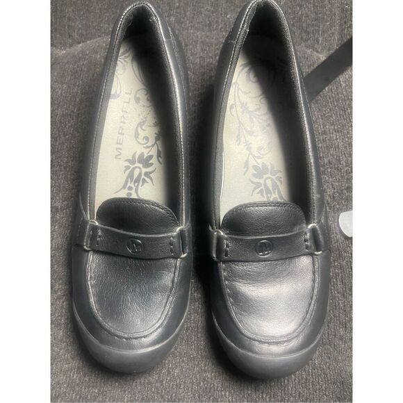 Merrell Womens Black Leather Loafer Slip On Shoes Size 8 - Picture 14 of 16